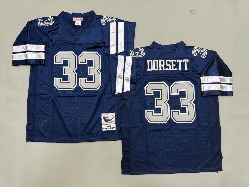 Men 2025 Nike Dallas Cowboys #33 Dorsett Blue Throwback Limited NFL Jersey 004
